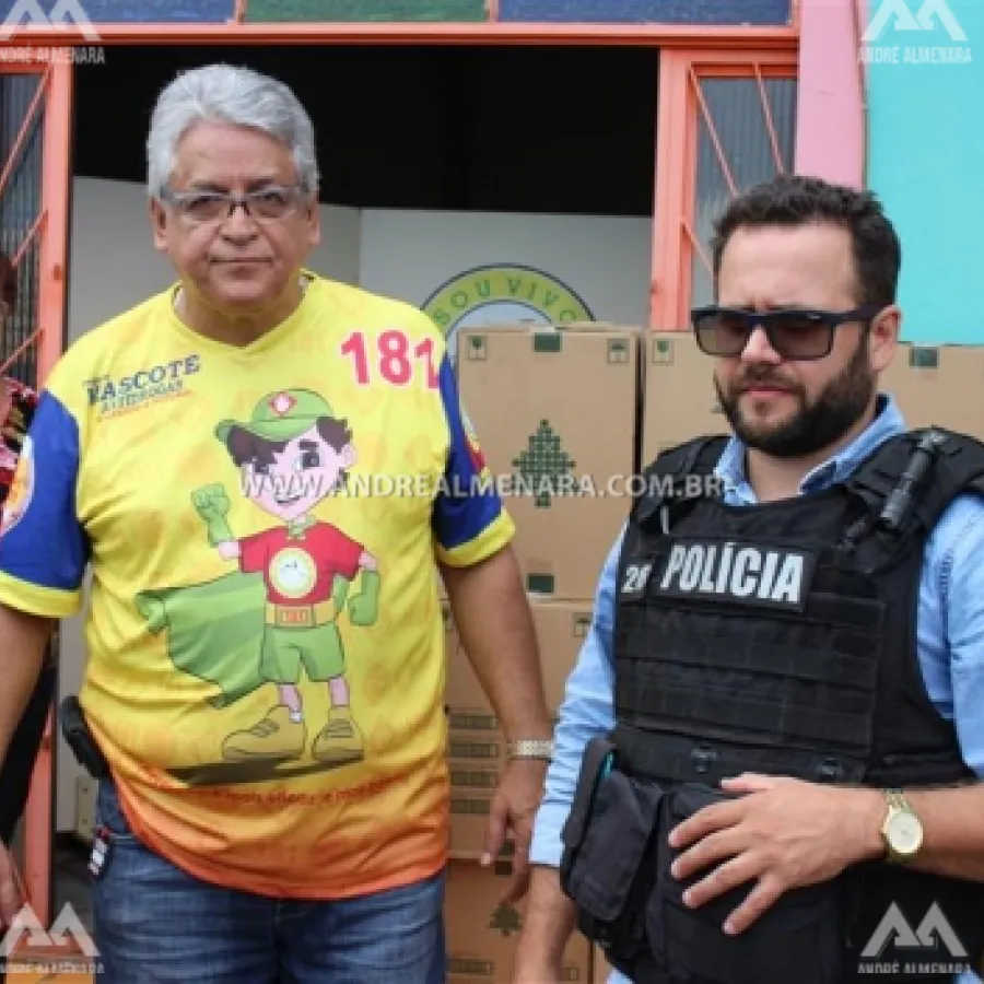 POLÍCIA CIVIL DE MARINGÁ DOA PANETONES QUE FORAM APREENDIDOS NA CIDADE.