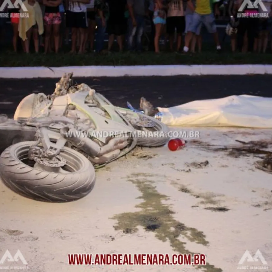 Motociclista morre carbonizado em acidente em Maringá