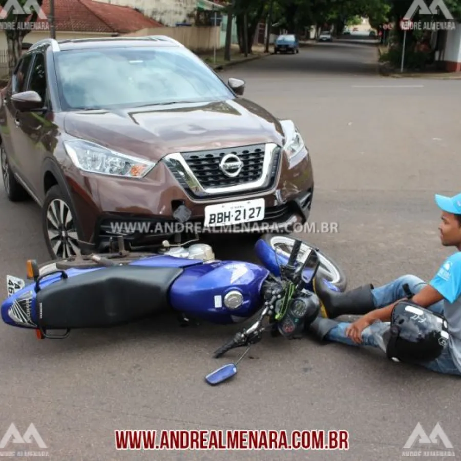 Motociclista fica ferido em acidente na Avenida Nildo Ribeiro da Rocha