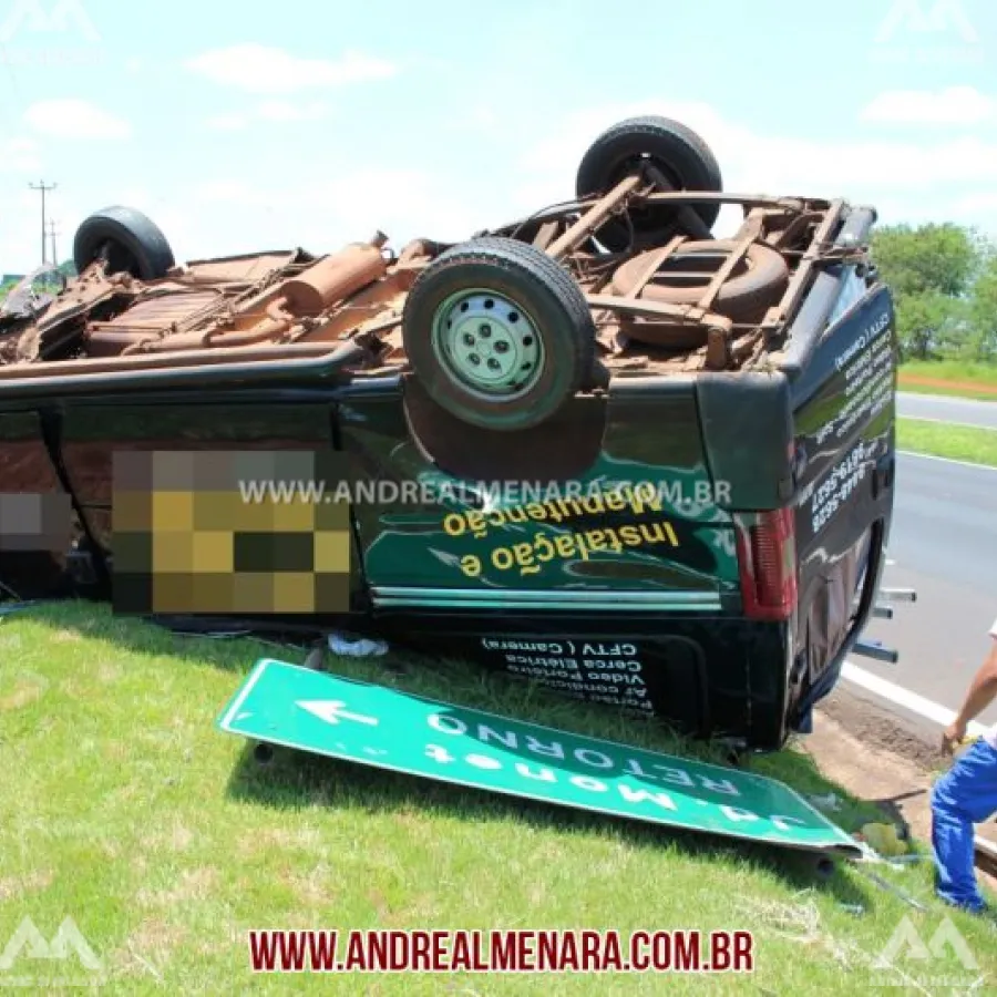 Grávida se fere em acidente na rodovia que liga Maringá a Mandaguaçu