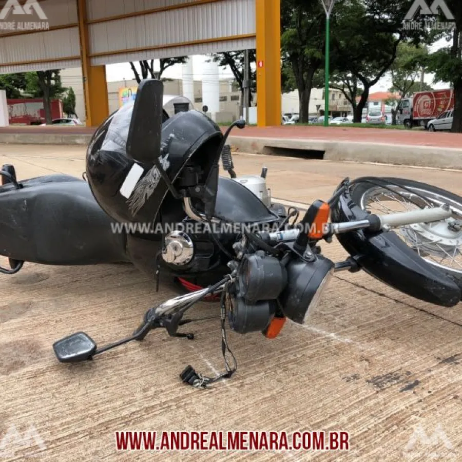 Motociclista fica ferido em acidente na Avenida Morangueira em Maringá