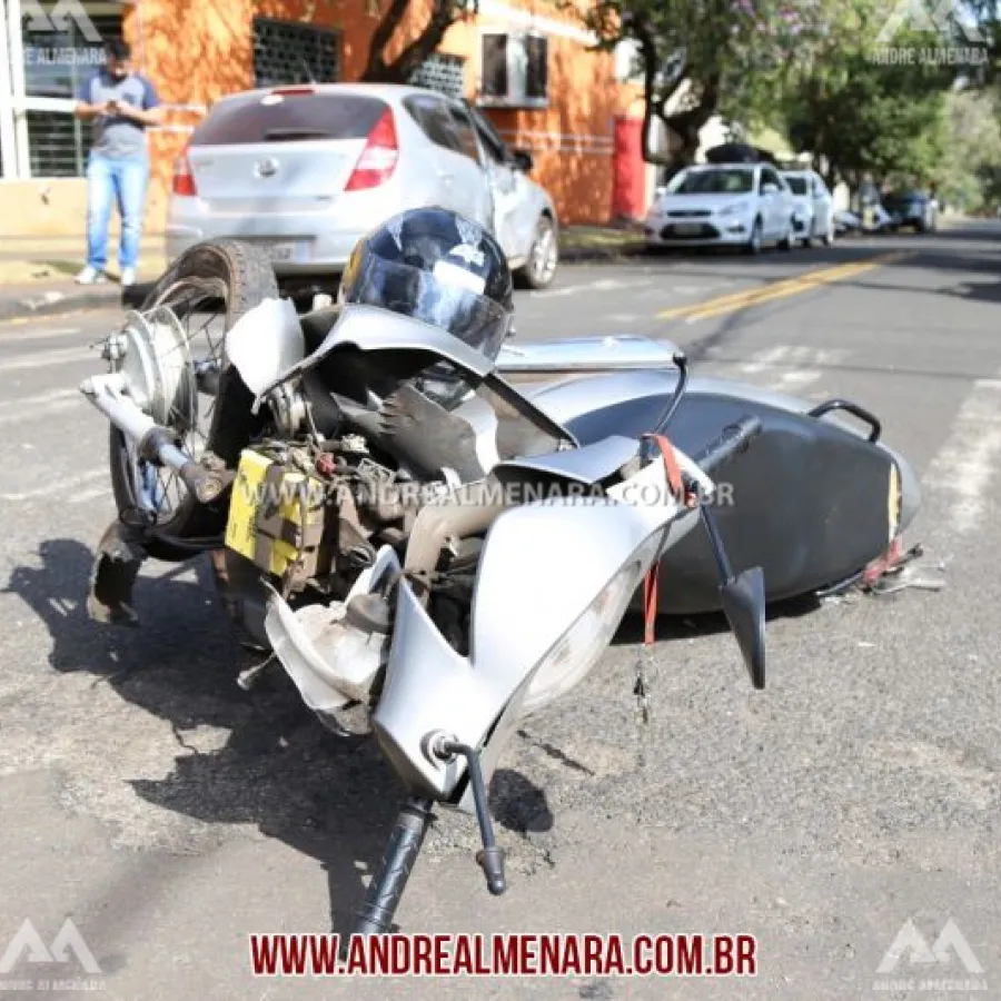 Motociclista fica gravemente ferido em acidente em Maringá