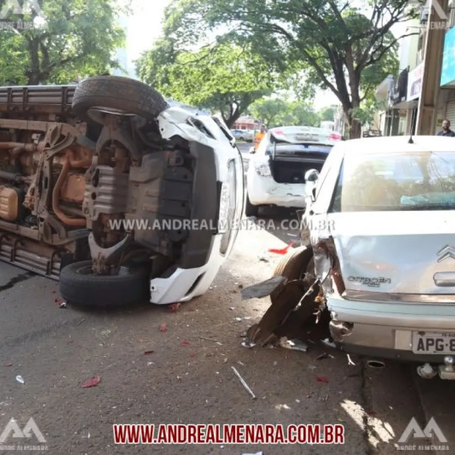 Motorista causa grandes estragos em acidente em Maringá