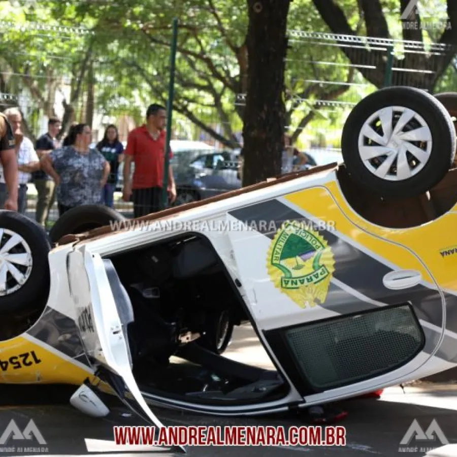 Policiais militares ficam feridos em acidente em Maringá