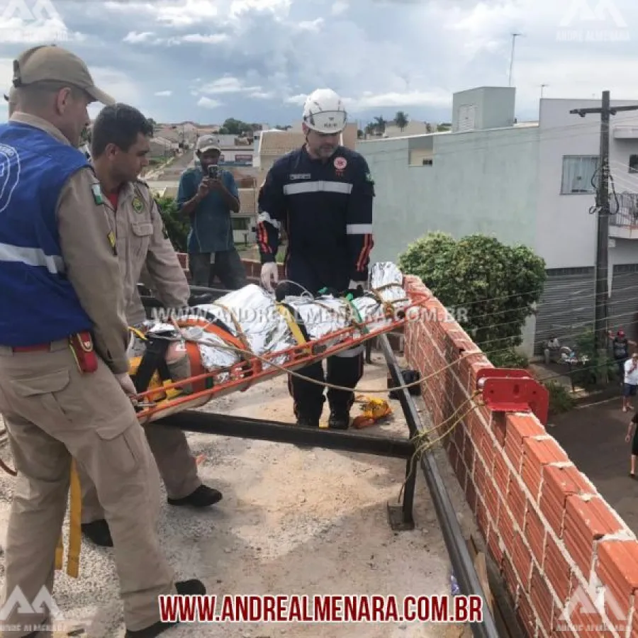 Homem sofre descarga elétrica enquanto trabalhava em obra em Mandaguaçu