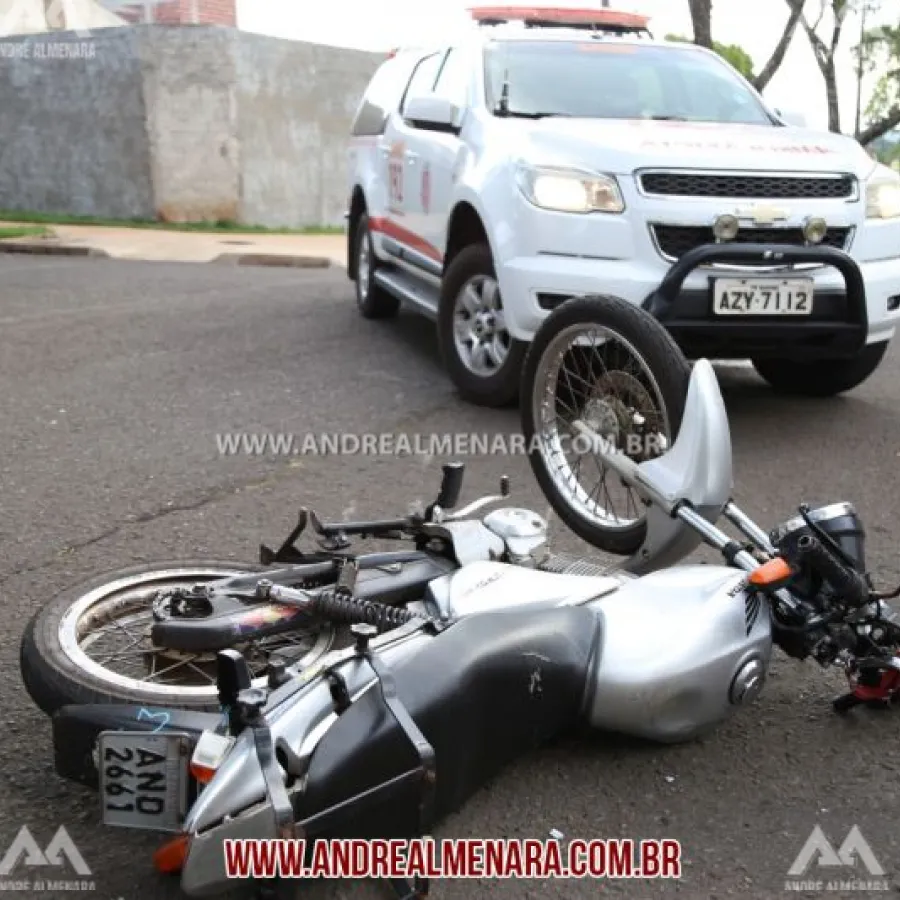 Piloto de moto fica em estado grave após sofrer acidente em Maringá