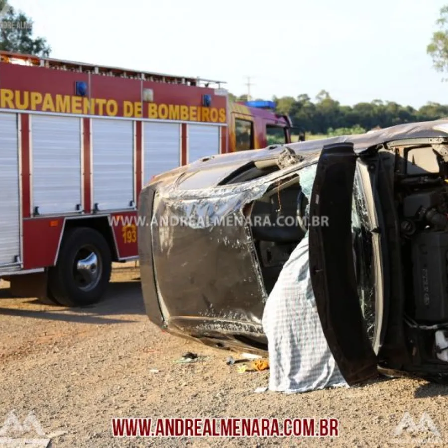 Ocupantes de carro saem ilesos de acidente na rodovia de Iguatemi