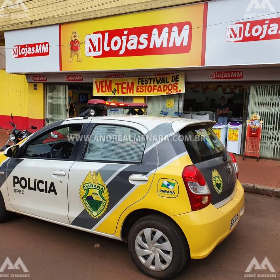 Bandidos roubam 14 celulares de loja de eletrodomésticos em Paiçandu