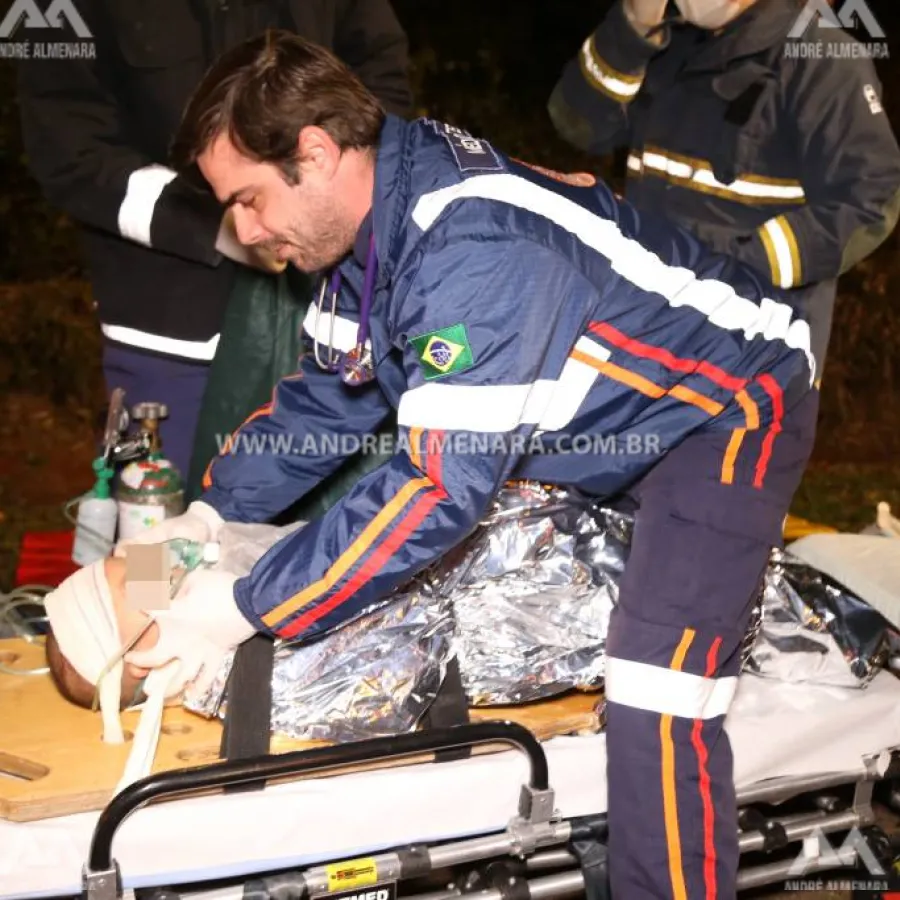 Cinco pessoas ficam gravemente feridas em capotamento em Marialva
