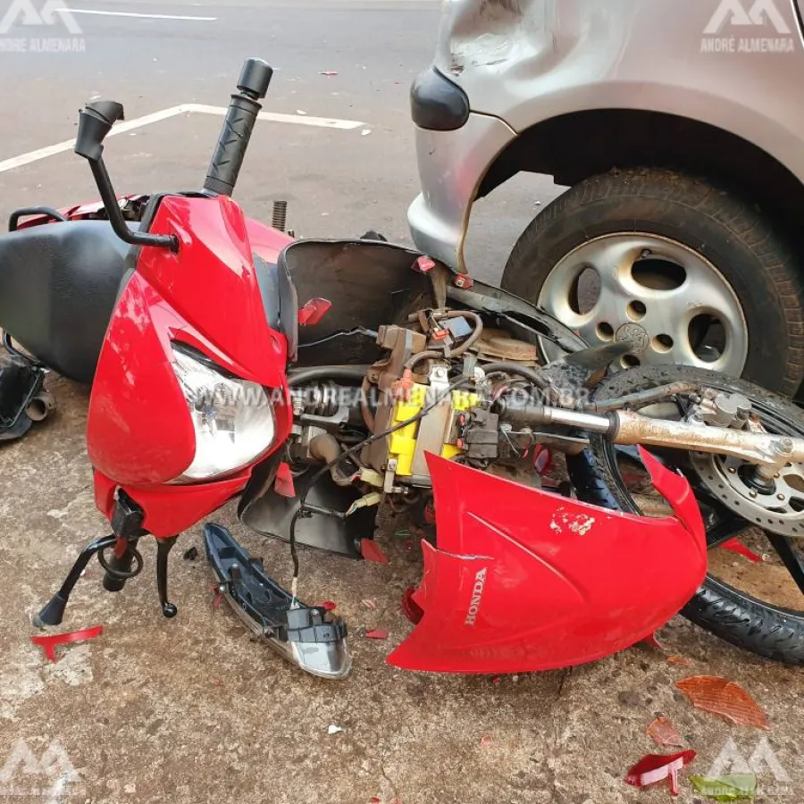 Motociclista fica ferido em acidente na Avenida Guaiapó em Maringá