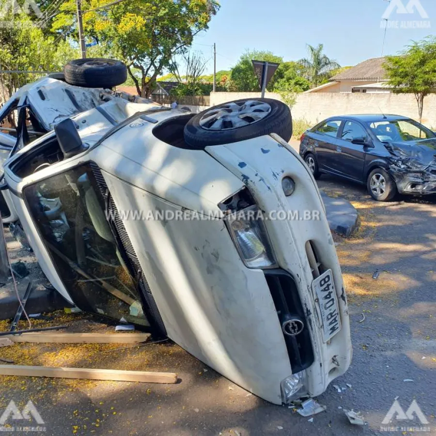 Motorista invade preferencial e causa acidente gravíssimo no Jardim Alvorada