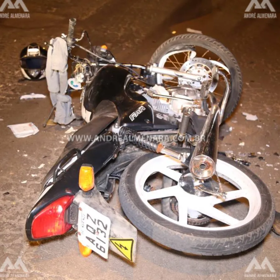 Motociclista fica gravemente ferido após colisão frontal com outra moto