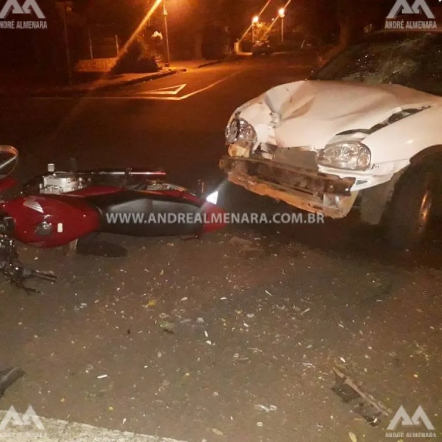 Batida frontal causa ferimentos em motociclista no Conjunto Ney Braga