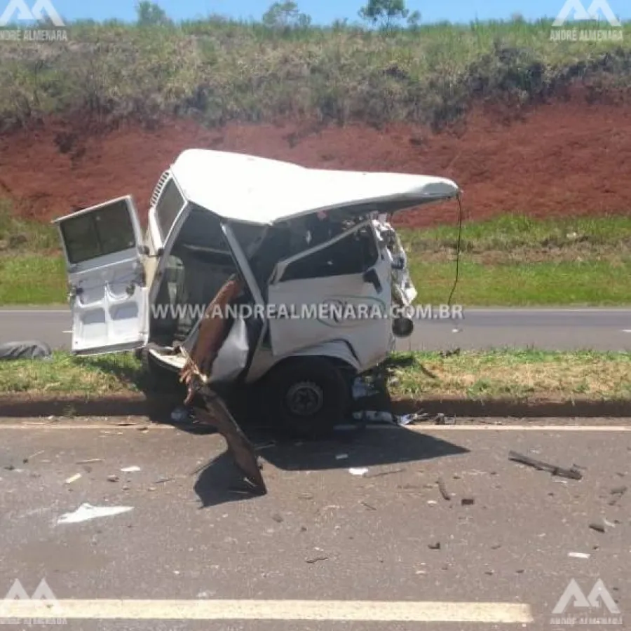 Colisão frontal na rodovia de Marialva causa a morte de uma pessoa