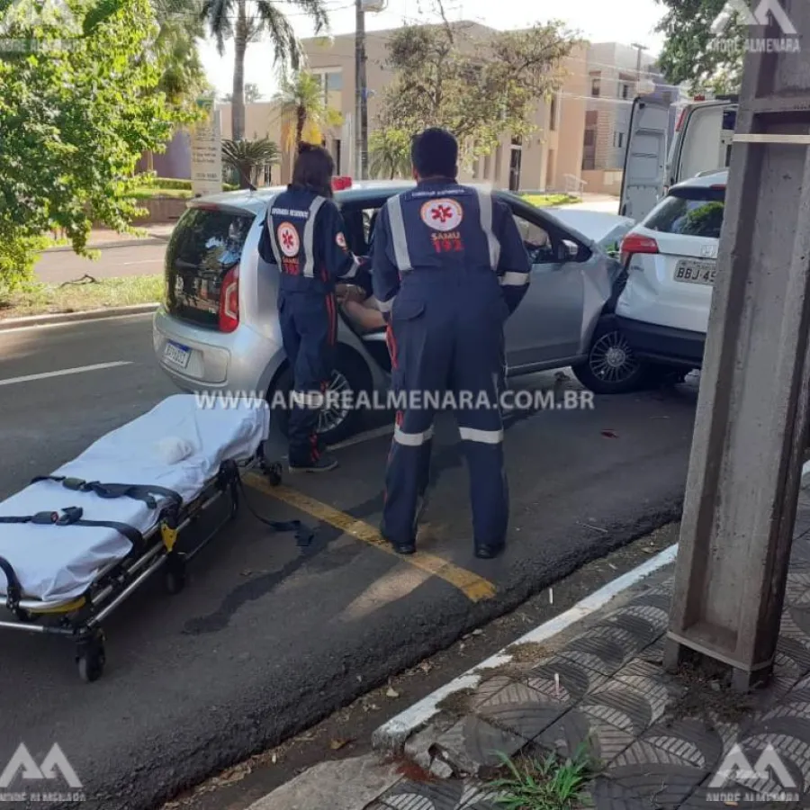 Mulher fica ferida em acidente na zona 5 em Maringá