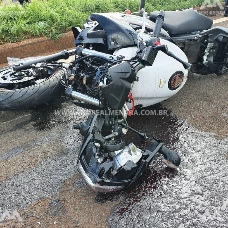 Motociclista fica ferido em acidente na rodovia de Marialva