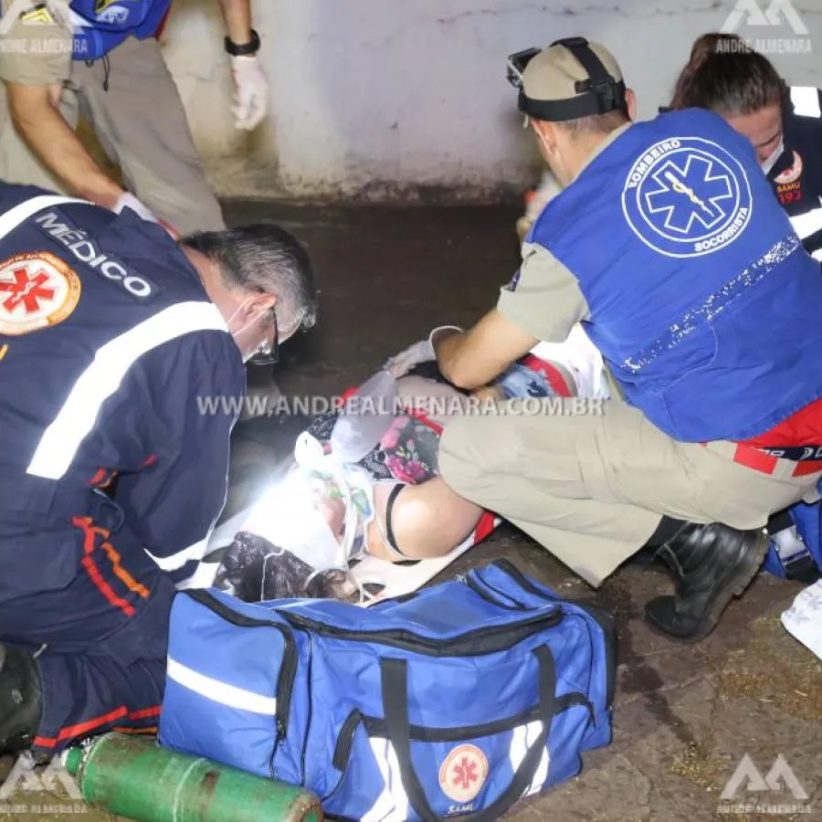 Mulher fica gravemente ferida em acidente na zona 6 em Maringá