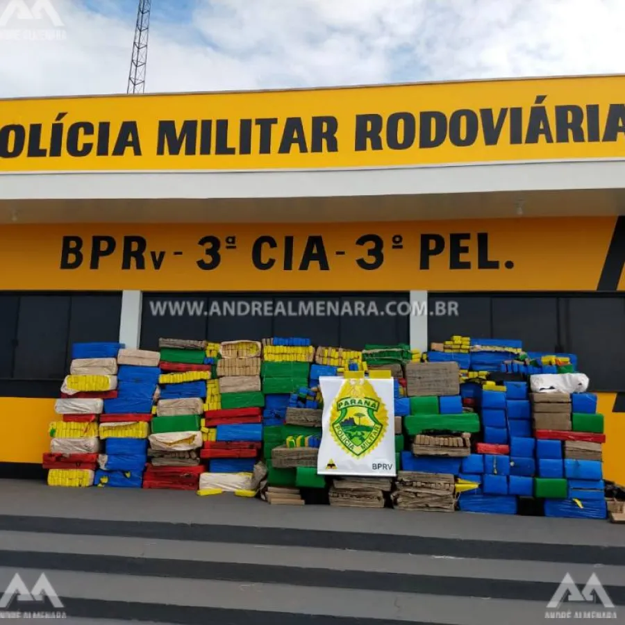 Mais de 3 toneladas de maconha apreendida em Iporã seria trazida para Maringá