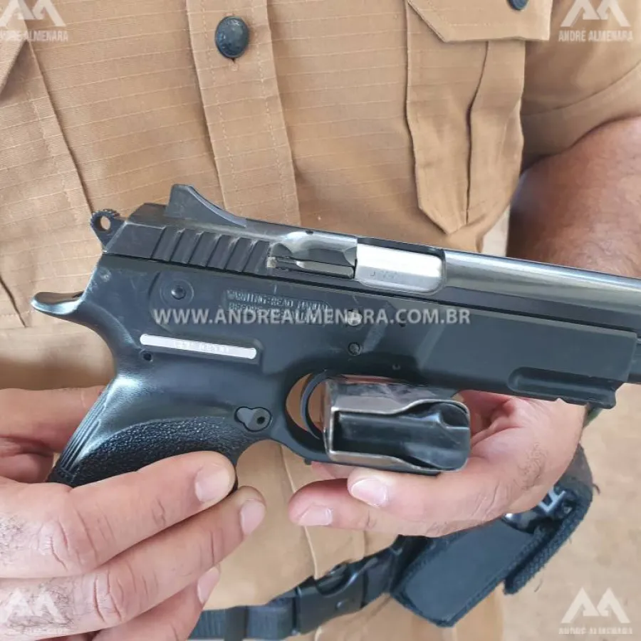 Homem com passagens pela polícia é preso com arma 9mm em Maringá