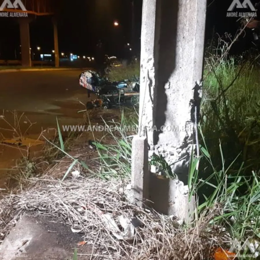 Motociclista que sofreu acidente na noite de sábado em Maringá morre no hospital