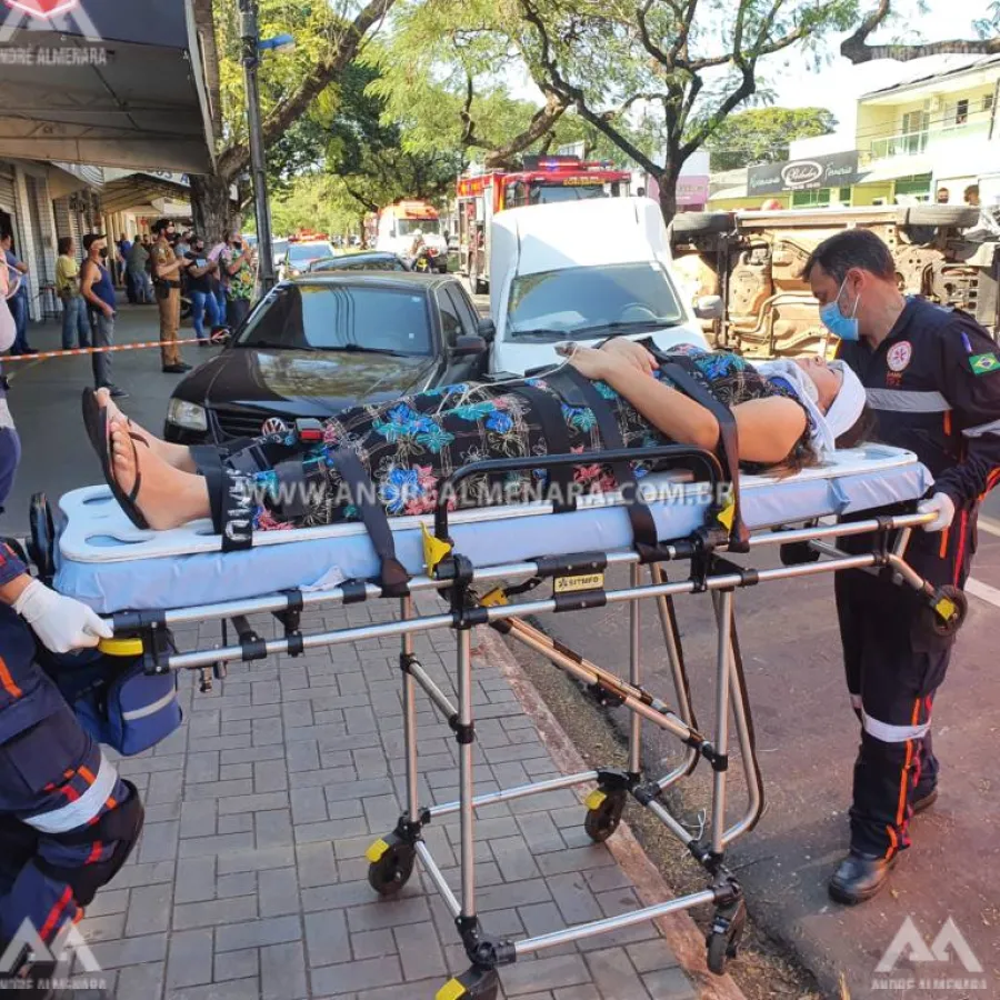 Duas pessoas ficam feridas em acidente no Jardim Alvorada em Maringá