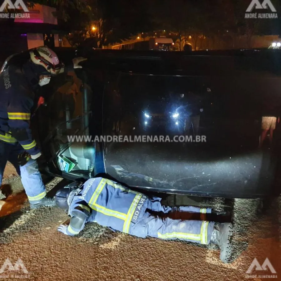 Três pessoas ficam feridas em acidente no Conjunto Requião em Maringá