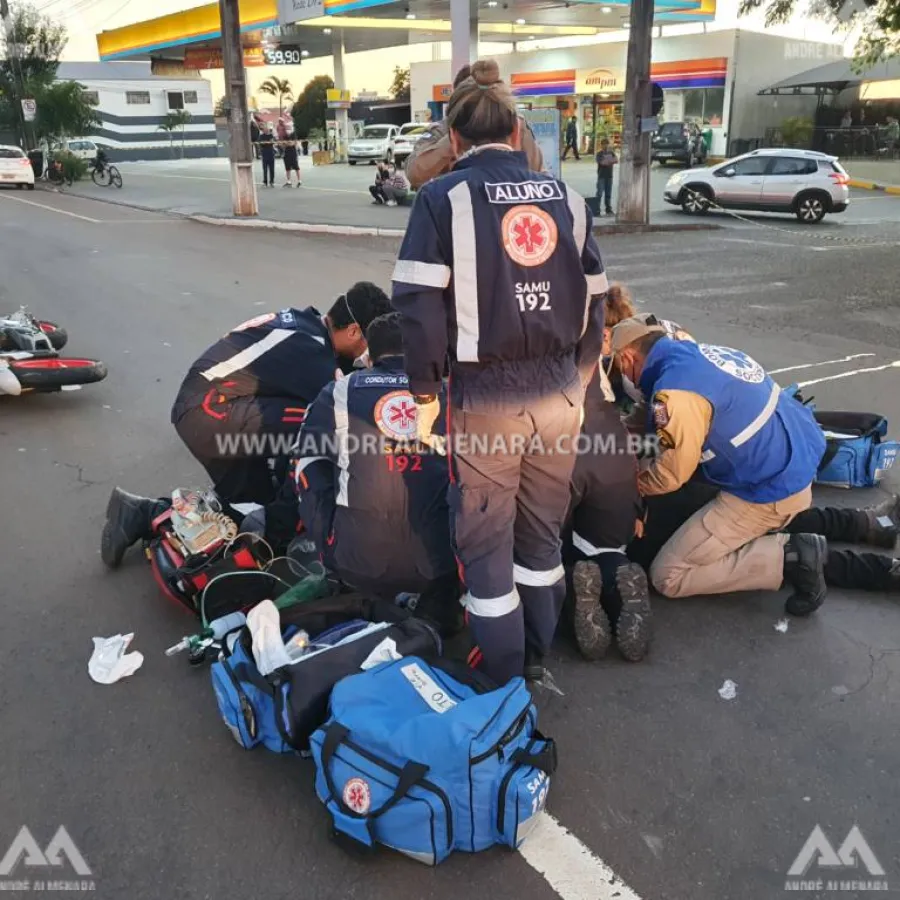 Motociclista sofre acidente gravíssimo na Avenida Gastão Vidigal
