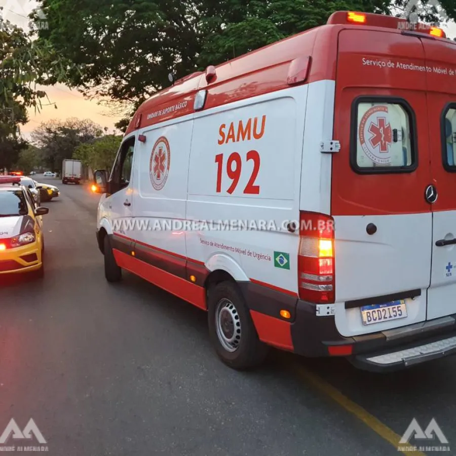 Colisão entre moto e carro deixa jovem ferido em Maringá