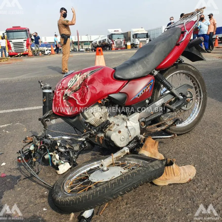Motociclista fica gravemente ferido em acidente na Avenida Morangueira