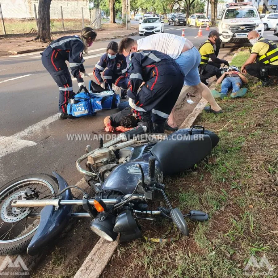 Irmãos sofrem acidente gravíssimo na Avenida Tuiuti em Maringá