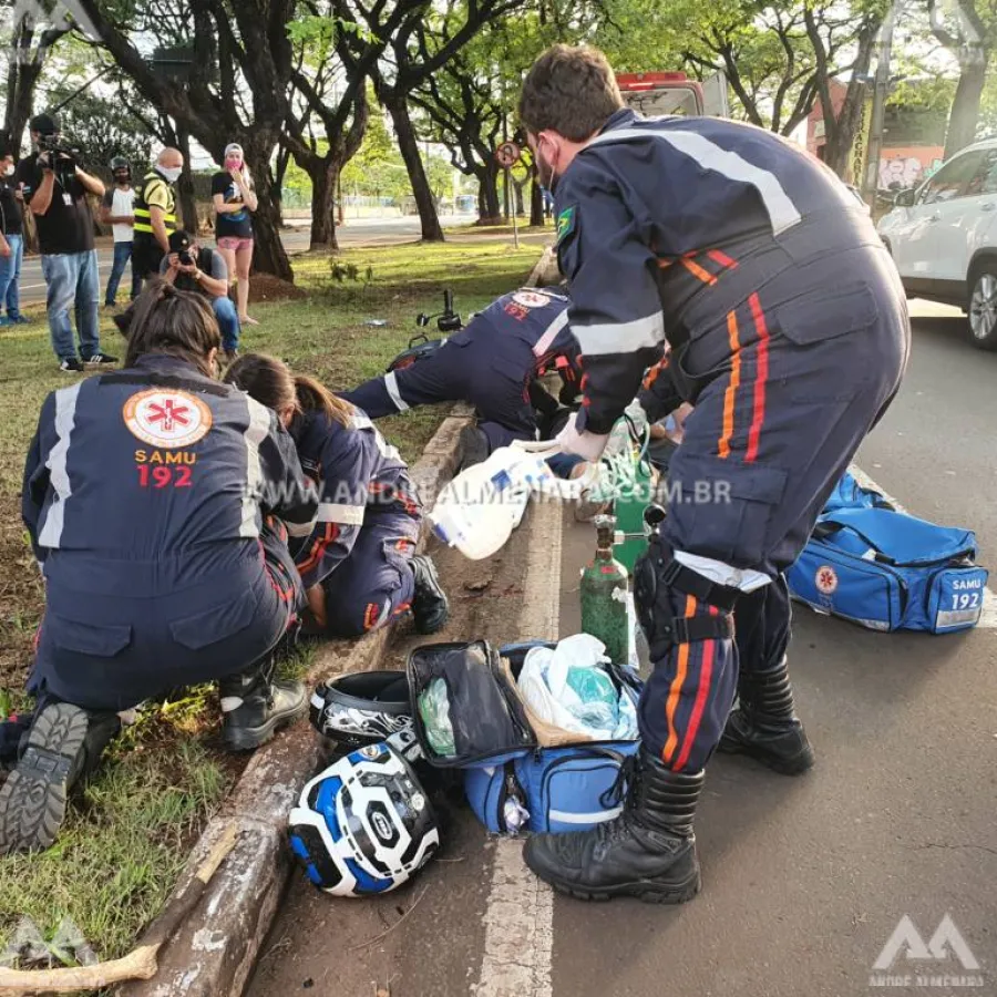 Irmãos sofrem acidente gravíssimo na Avenida Tuiuti em Maringá