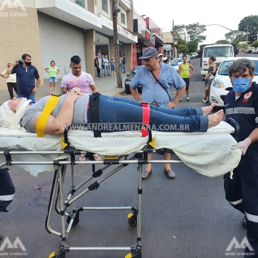 Mulher fica gravemente ferida em acidente na Avenida Alexandre Rasgulaeff