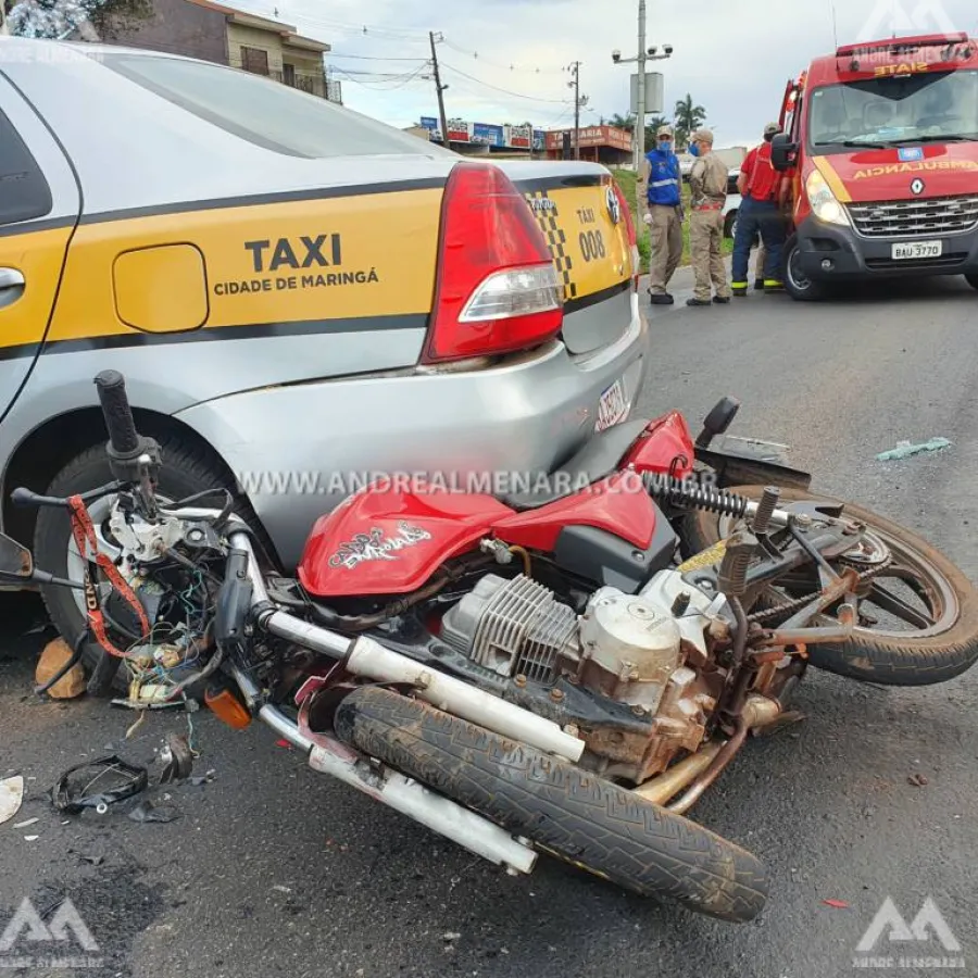 Motociclista fica gravemente ferido em acidente no Contorno Sul em Maringá