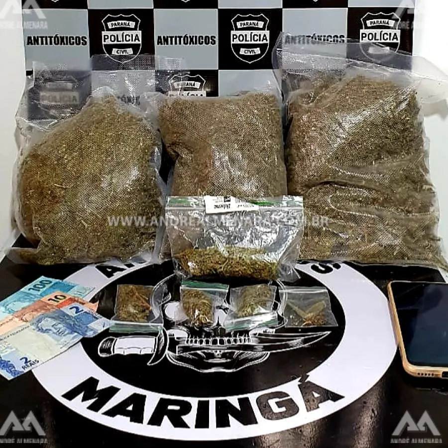 Traficante é preso em Maringá com droga avaliada em 20 mil reais