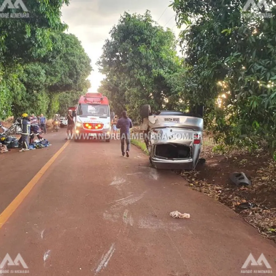 Ladrão rouba carro e bate veículo durante perseguição em Maringá