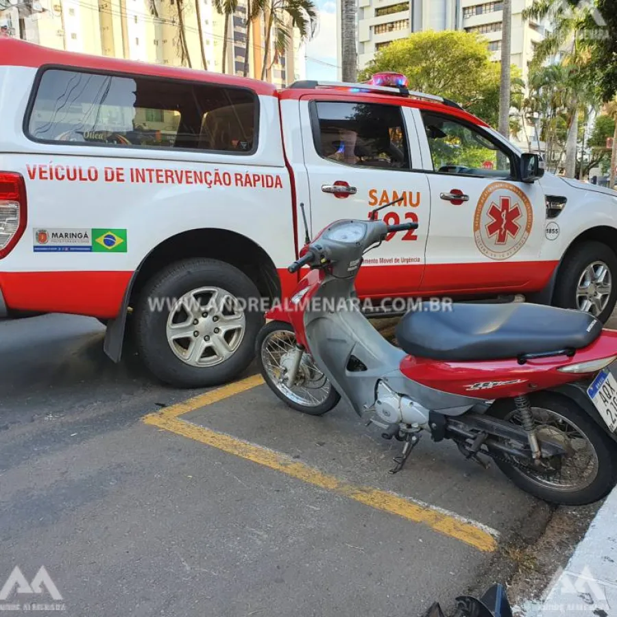 Motociclista de 30 anos é intubado após sofrer acidente no centro de Maringá