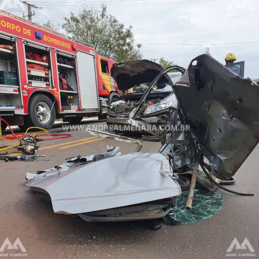 Policial militar de Maringá e família sofrem acidente grave na rodovia PR-317