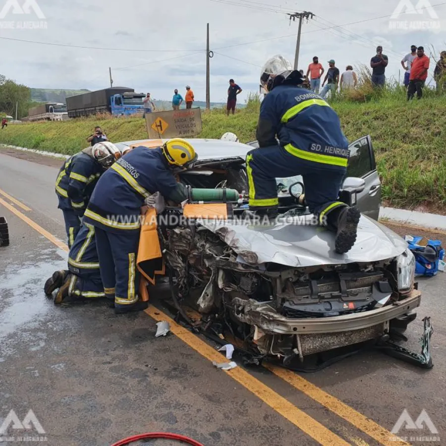 Policial militar de Maringá e família sofrem acidente grave na rodovia PR-317