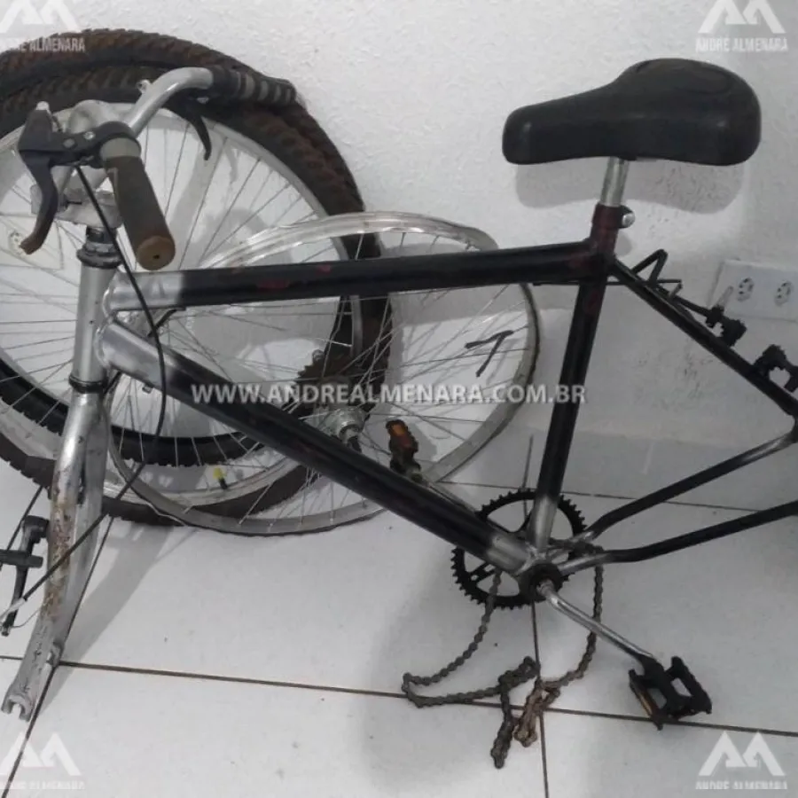 Polícia Militar de Maringá localiza bicicleta de estudante desmontada