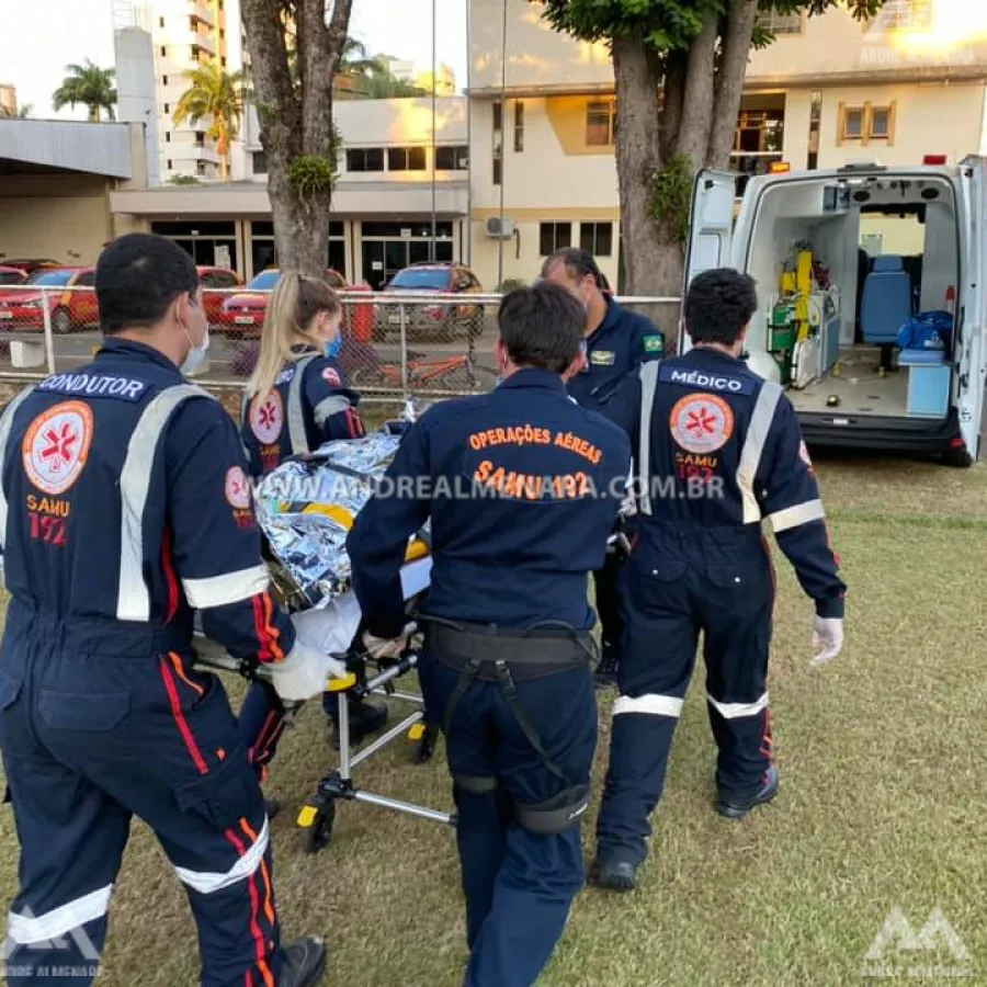 Helicóptero do Samu transporta vítima para Maringá após acidente grave em rodovia