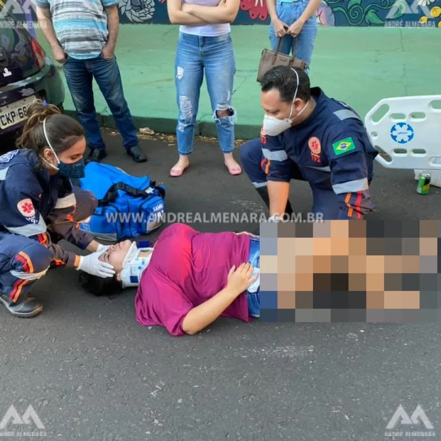 Mulher é atropelada na faixa de pedestre na zona 7 em Maringá