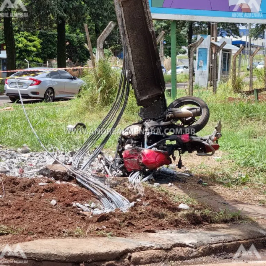 Motociclista morre ao ser atingido por carreta no perímetro urbano de Maringá