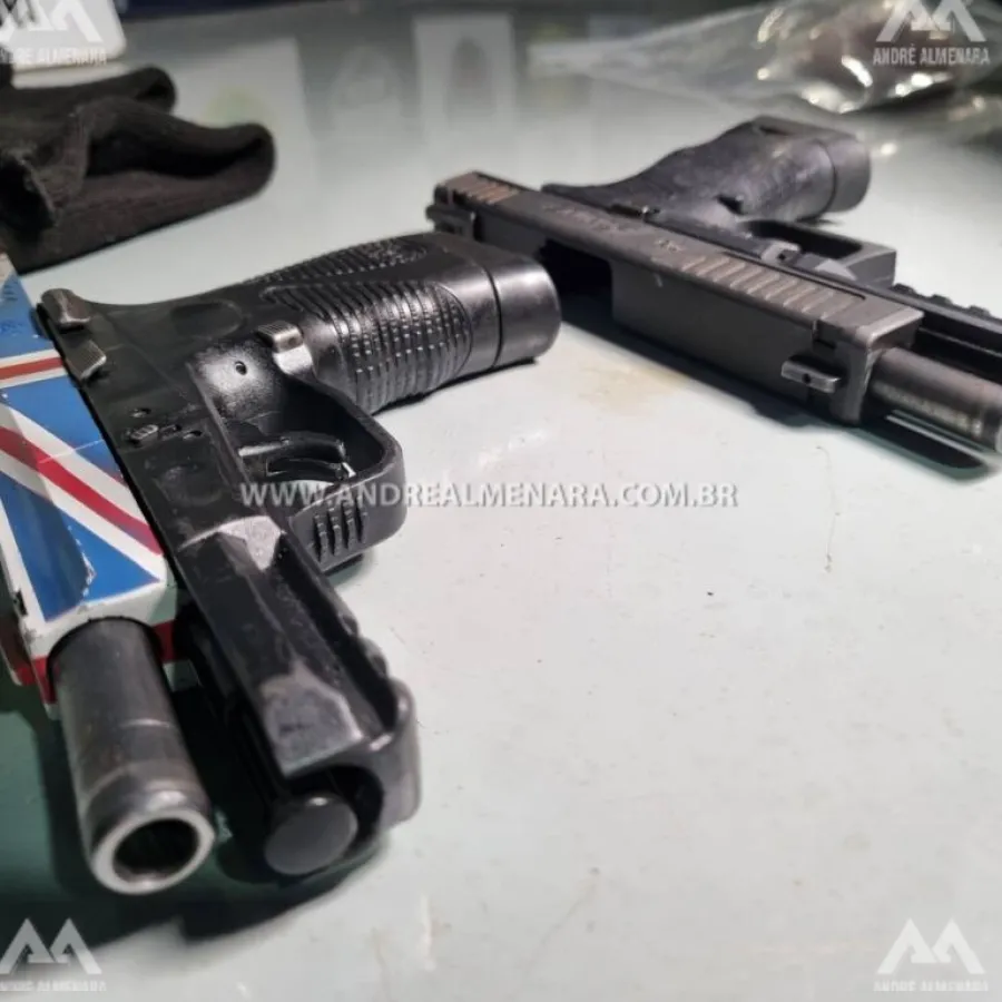 Pistolas que foram usadas em homicídio em Sarandi são apreendidas em Maringá