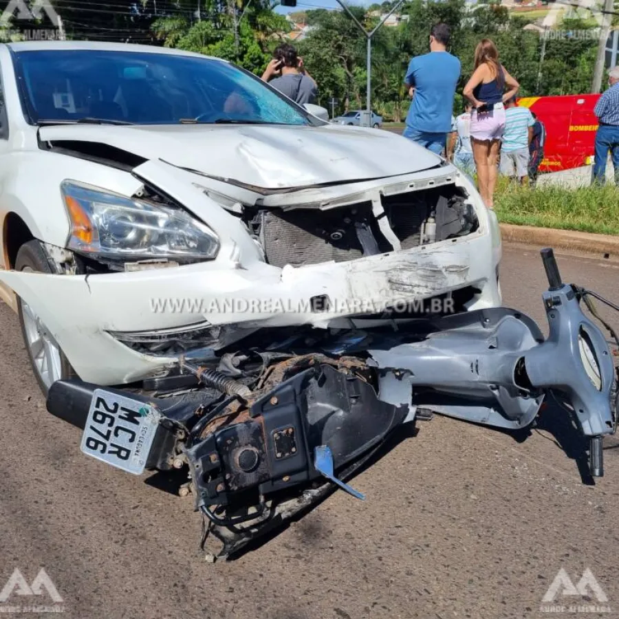 Motociclista é internado em estado gravíssimo ao sofrer acidente em Maringá