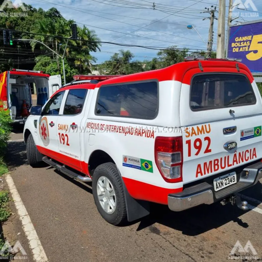 Motociclista é internado em estado gravíssimo ao sofrer acidente em Maringá