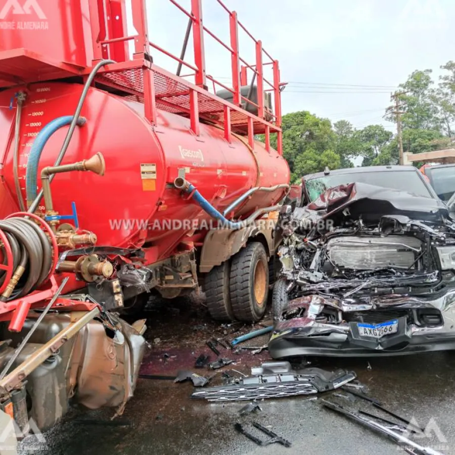 Motorista de camionete escapa da morte ao se envolver em acidente na 376