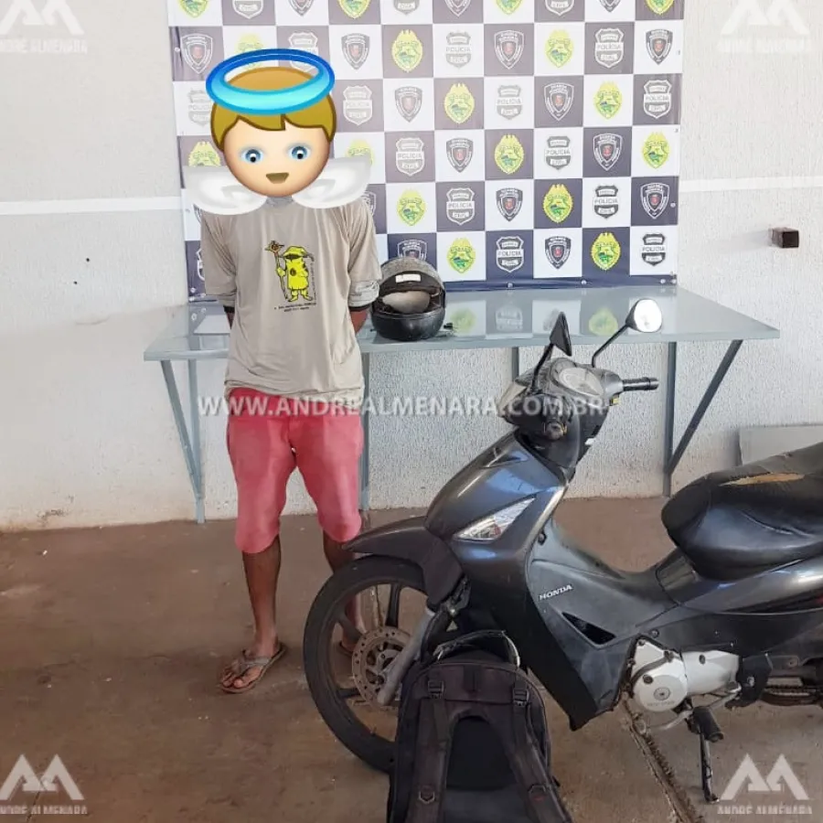 GM de Maringá prende suspeito com moto furtada na frente do albergue
