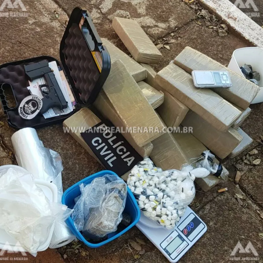Traficantes são presos em Maringá com grande quantidade de drogas e arma
