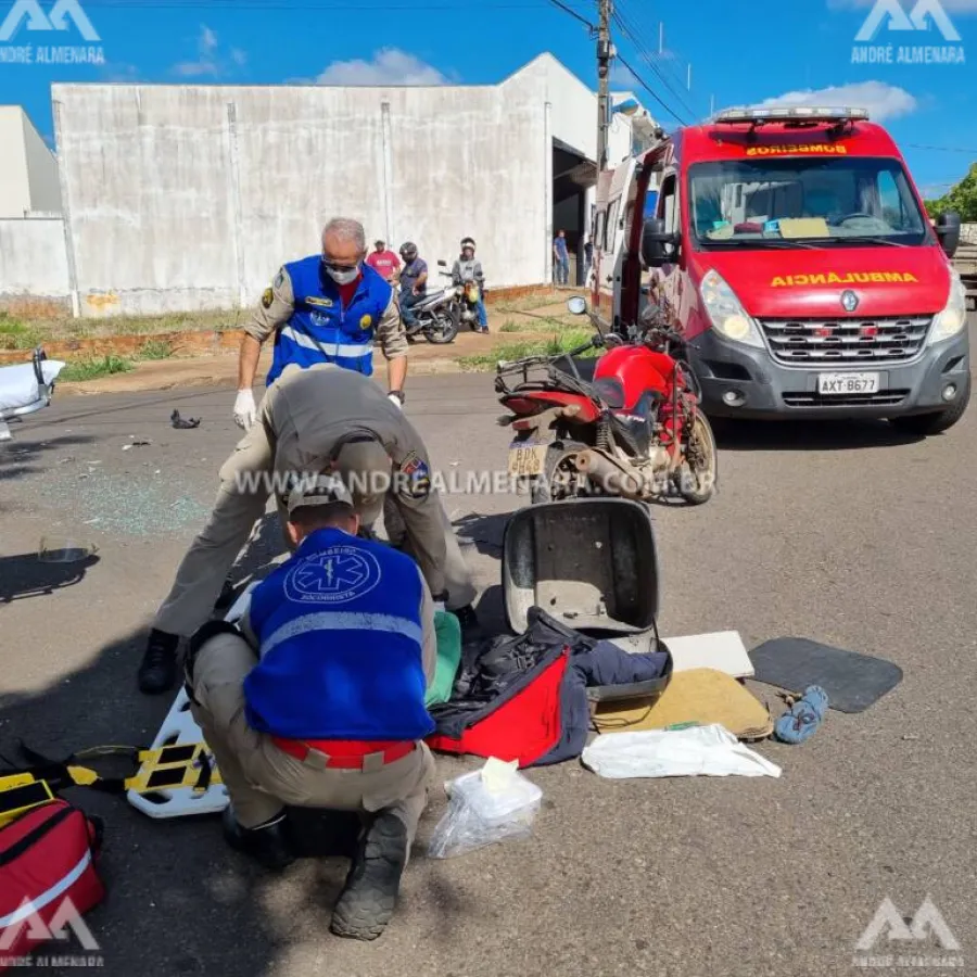 Motorista entra na frente de motociclista e causa acidente no Jardim Indaiá
