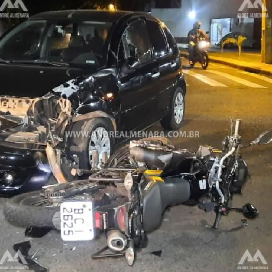 Motociclista fica gravemente ferido em acidente em Maringá